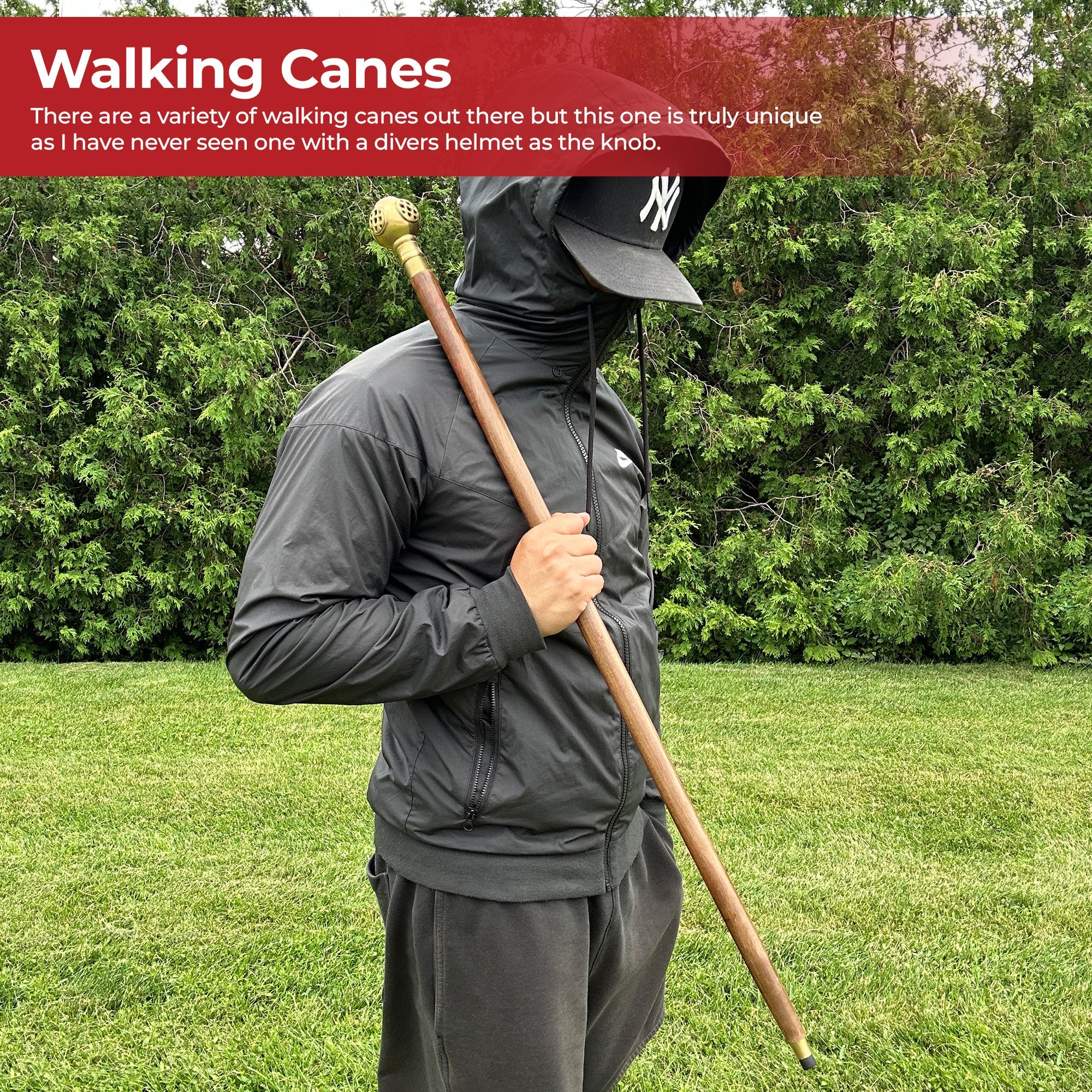 Handmade Divemaster Gentlemans Walking Cane Cane - Tophatter Daily Deals