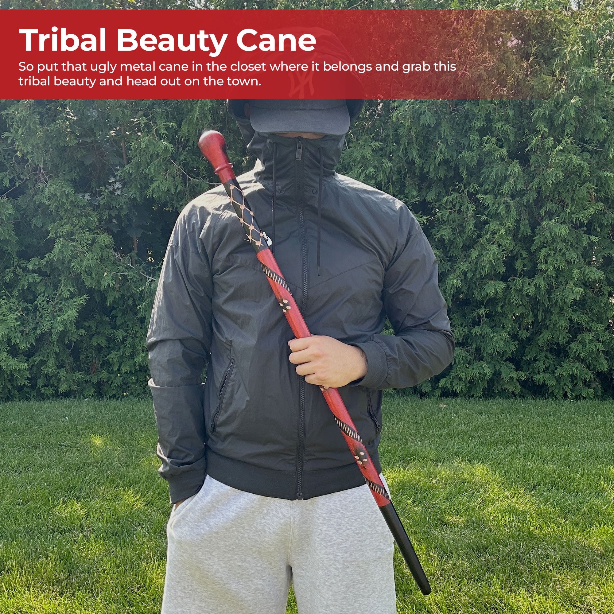 Handmade Eucalyptus Tribal Malawi Walking Cane novelty items - Tophatter Daily Deals
