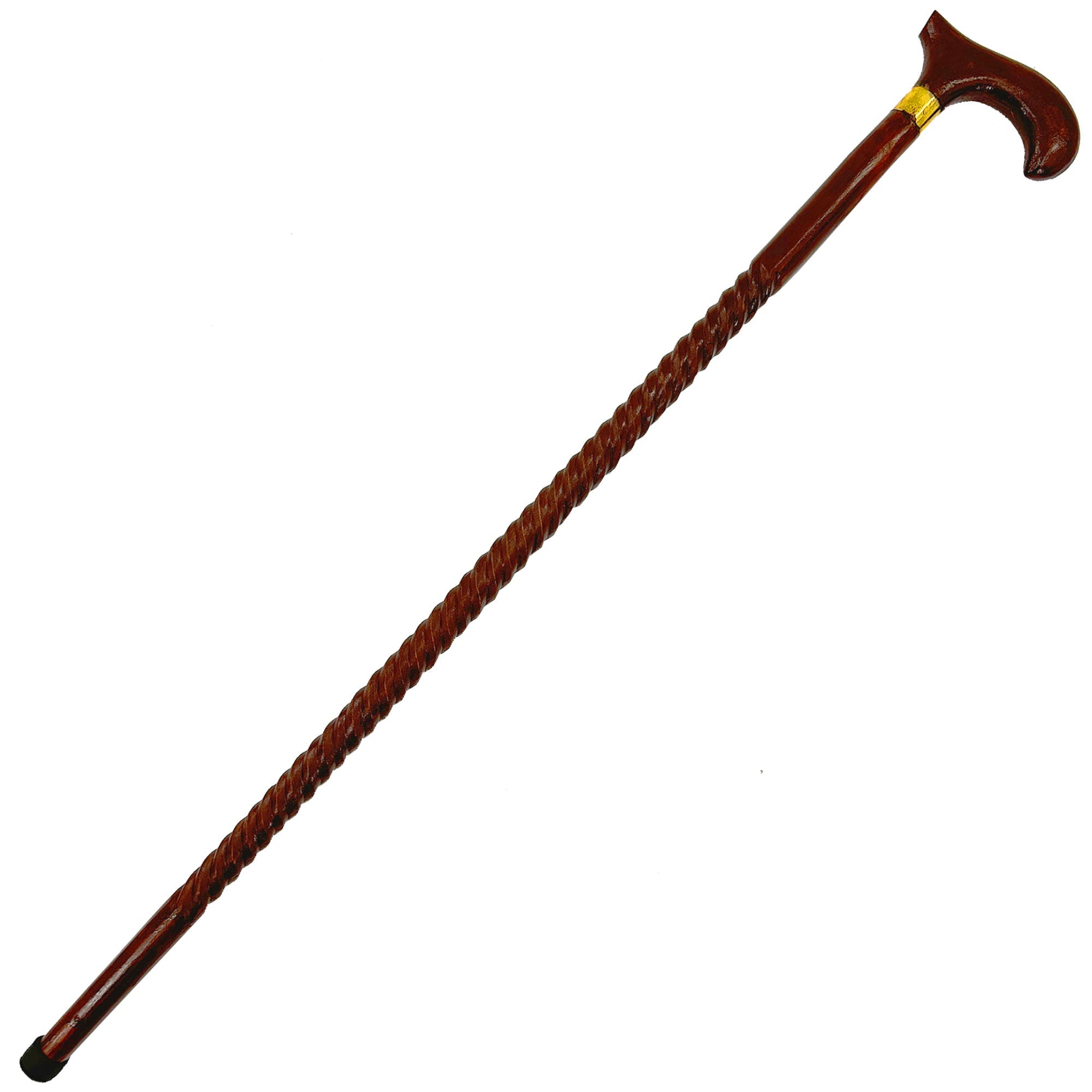 Handmade London Banker Wooden Spiral Walking Cane novelty items - Tophatter Daily Deals