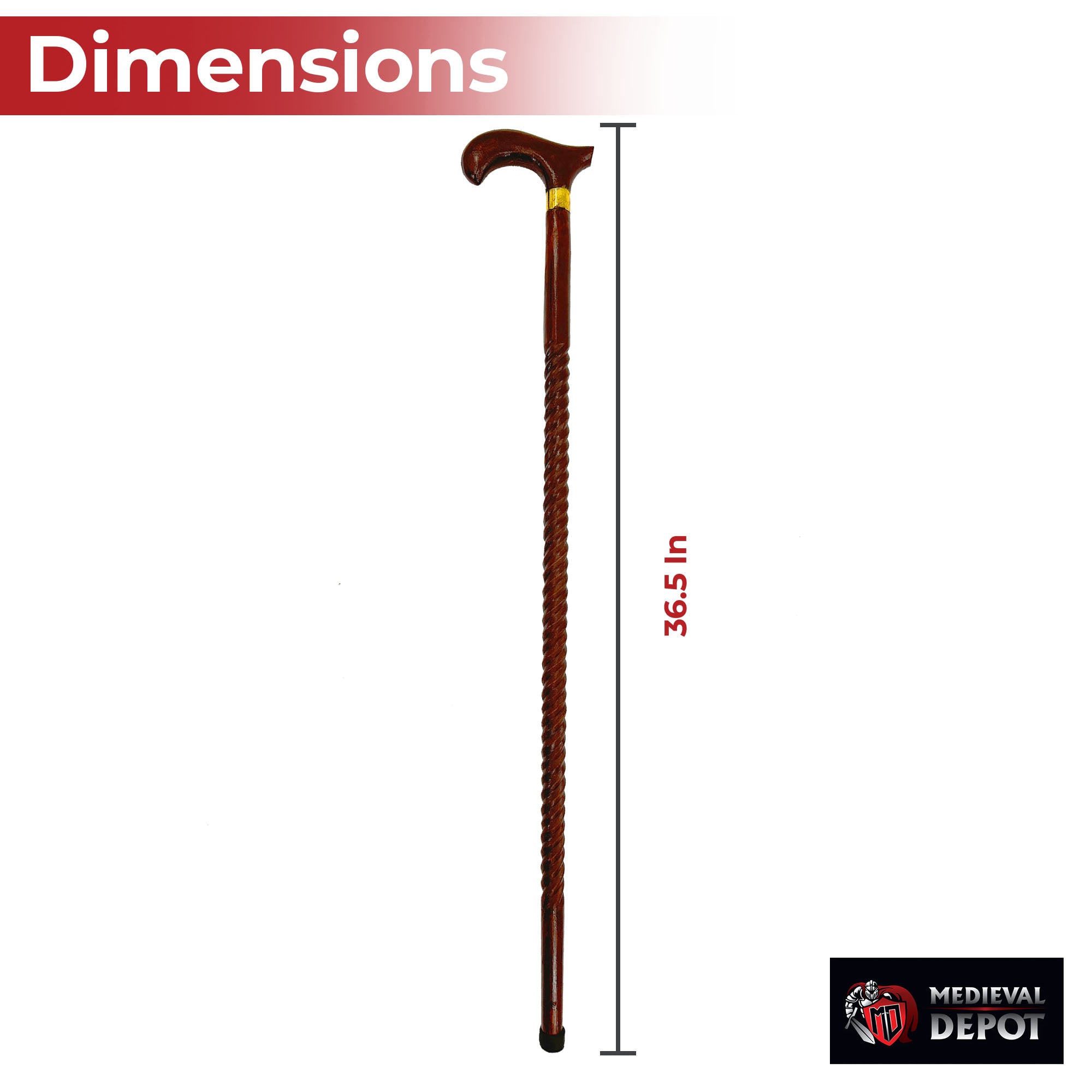 Handmade London Banker Wooden Spiral Walking Cane novelty items - Tophatter Daily Deals