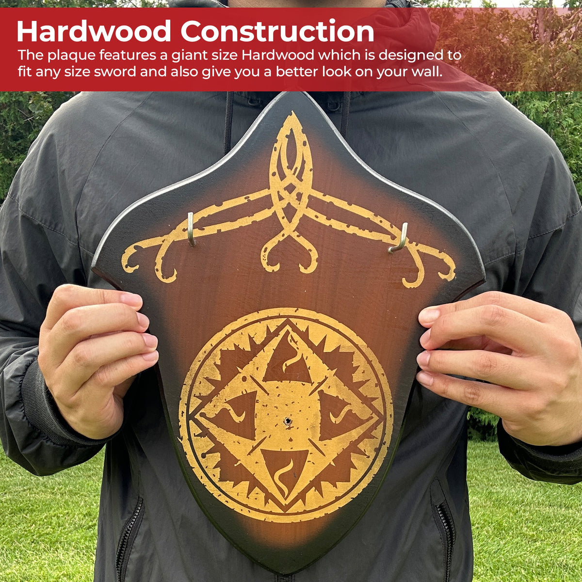 Hardwood Universal Sword Plaque swords - Tophatter Daily Deals