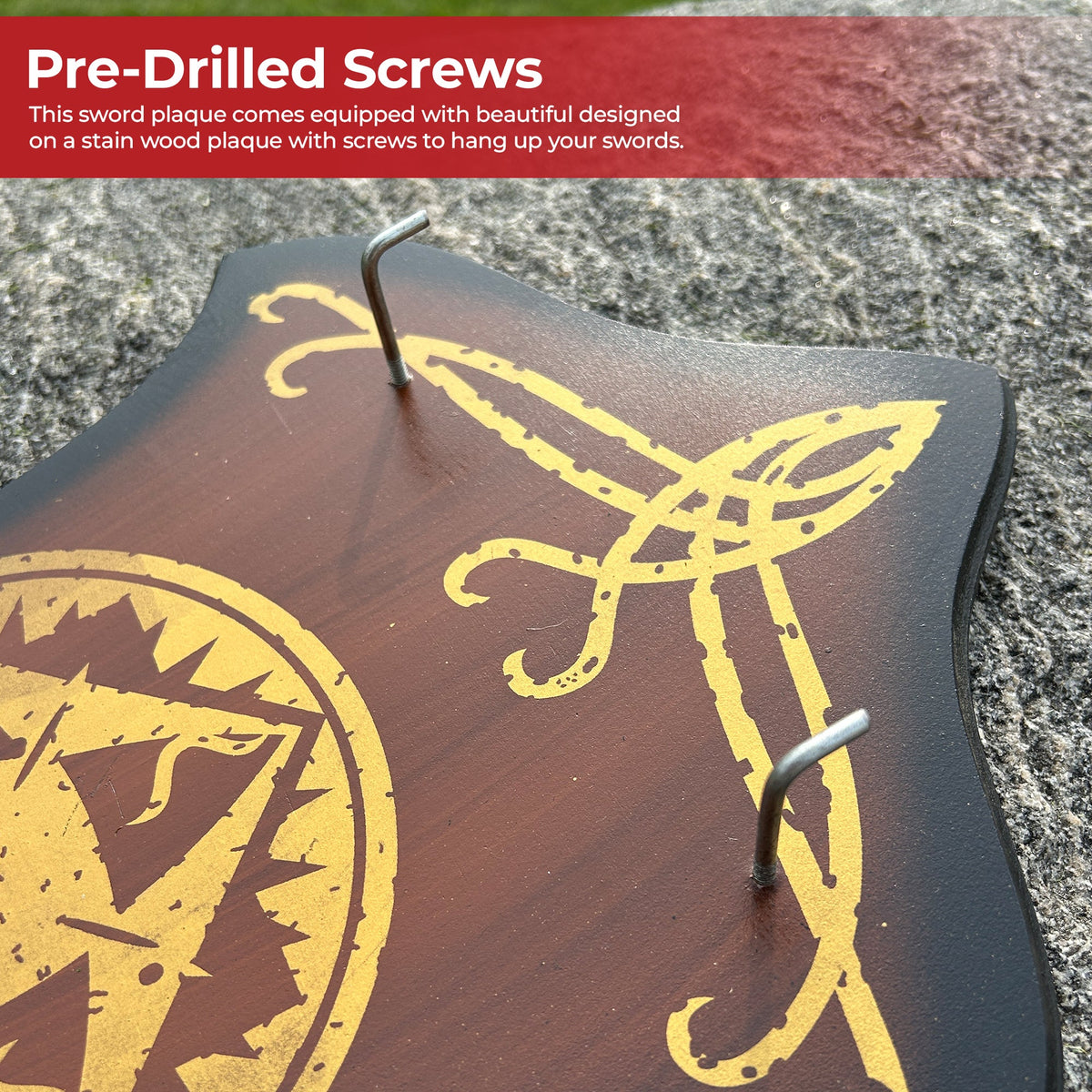 Hardwood Universal Sword Plaque swords - Tophatter Daily Deals
