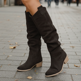 Supportive Women's Knee Boots - Suede Slouch, Everyday Coffee - Tophatter Daily Deals