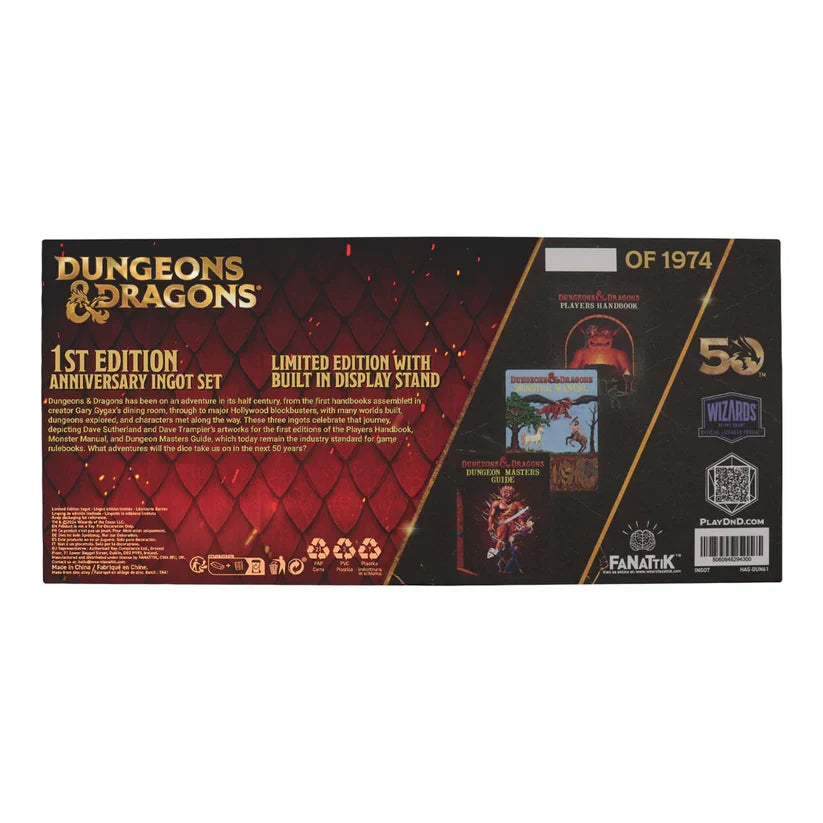 Dungeons & Dragons 50th Anniversary 1st Edition Book Cover Ingot Set Collectible Ingot - Tophatter Daily Deals
