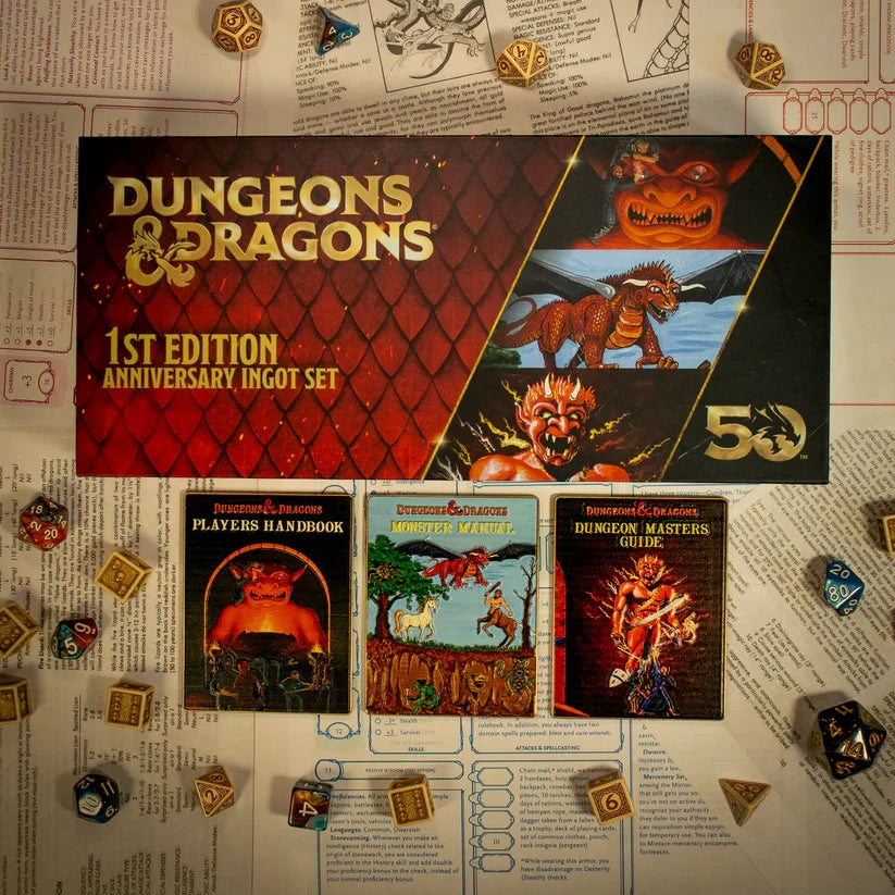 Dungeons & Dragons 50th Anniversary 1st Edition Book Cover Ingot Set Collectible Ingot - Tophatter Daily Deals
