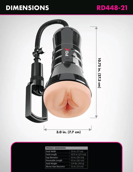 PDX Wet Pussies Super Sucker XXL – Suction Pump Vagina Stroker > Sex Toys For Men > Masturbators > Manual - Tophatter Daily Deals