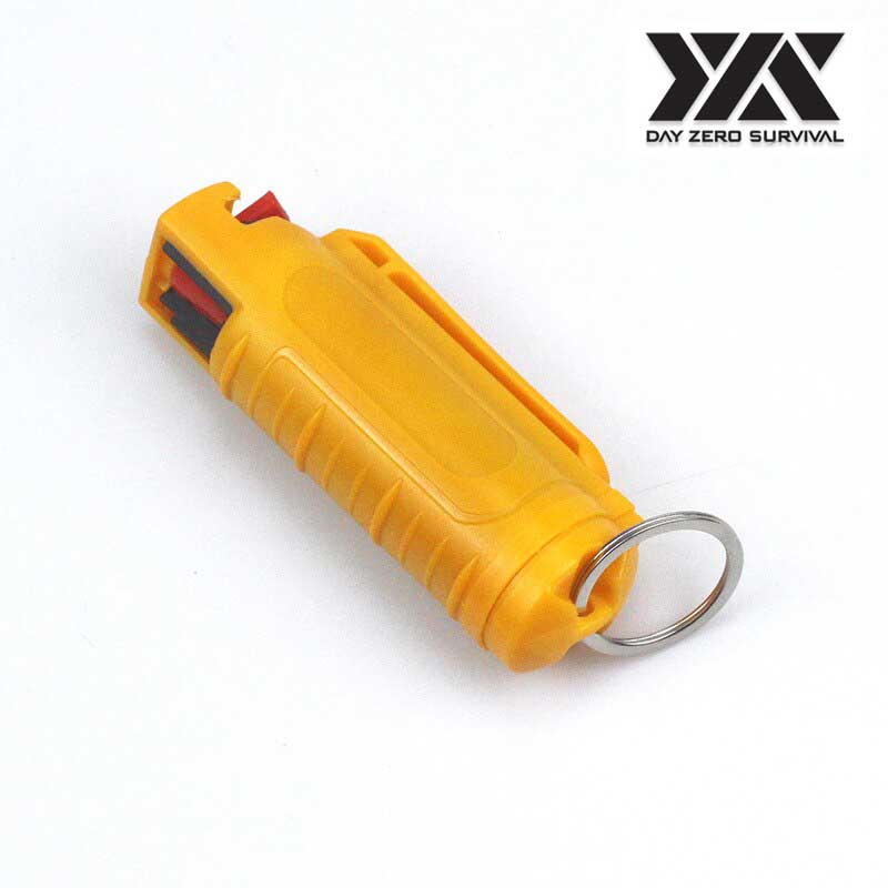 DZS Yellow Hard Case Max Strength OC Pepper Spray Keychain With Belt Clip - Tophatter's Guns'N'Weapons Store Collectible Weapons - Tophatter Daily Deals