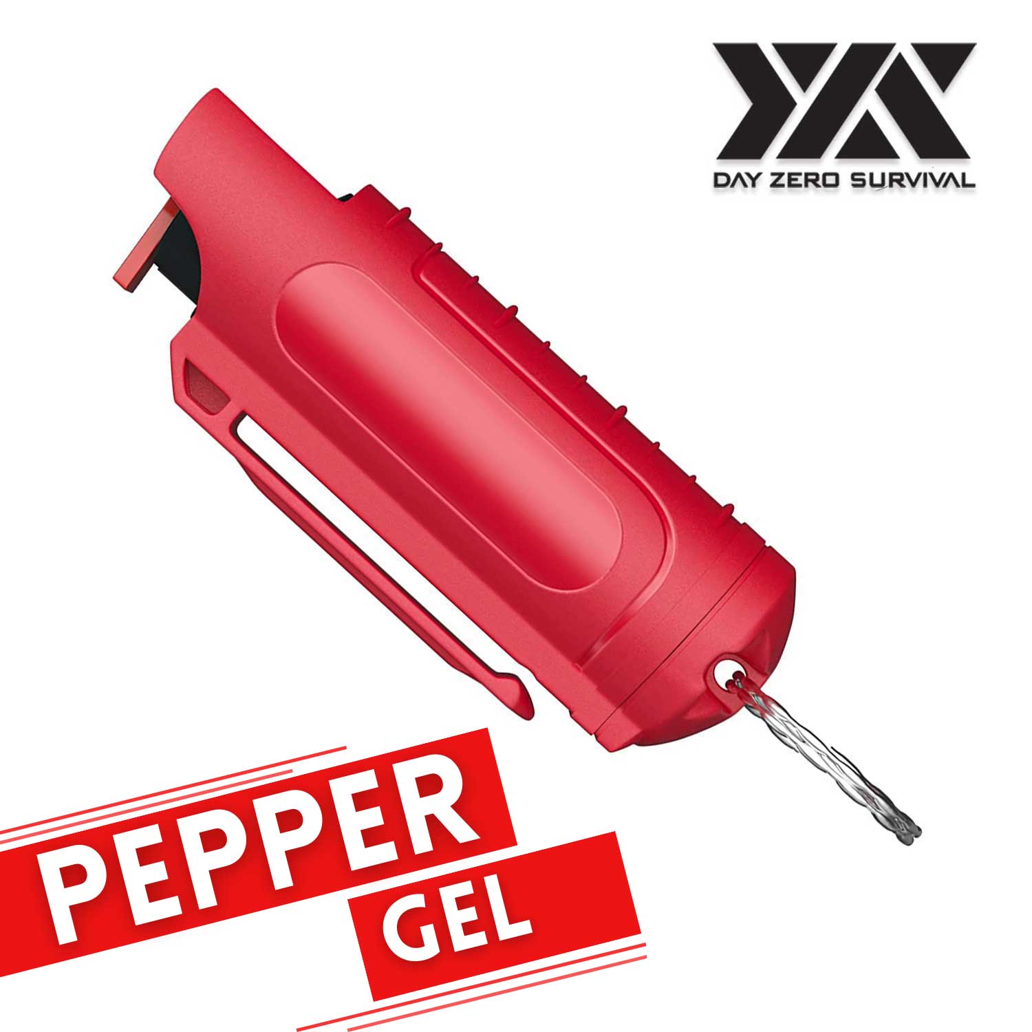 DZS Tactical Pepper Gel - Red Hard Case with Belt Clip - Tophatter's Army Products & Self Defense Collectible Weapons - Tophatter Daily Deals