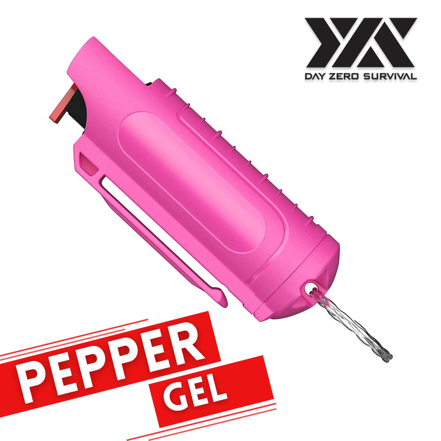 DZS Tactical Pepper Gel - Pink Hard Case with Belt Clip - TOPHATTER'S ARMORY DEALS Collectible Weapons - Tophatter Daily Deals