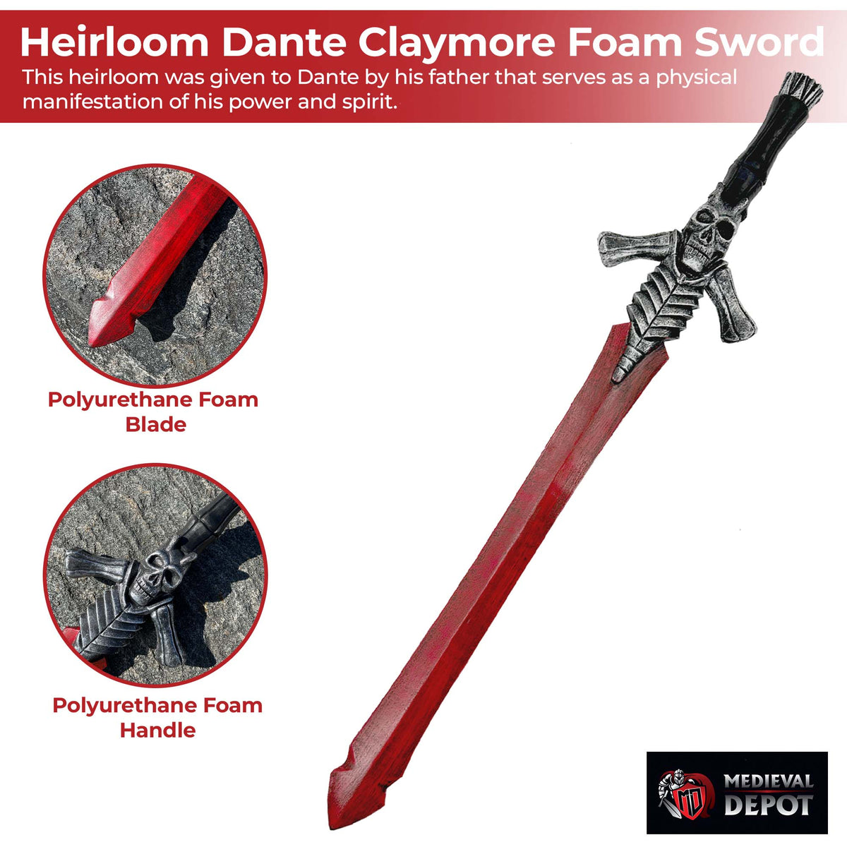 Heirloom Dante Rebellion Devil Claymore Foam Sword swords - Tophatter Daily Deals