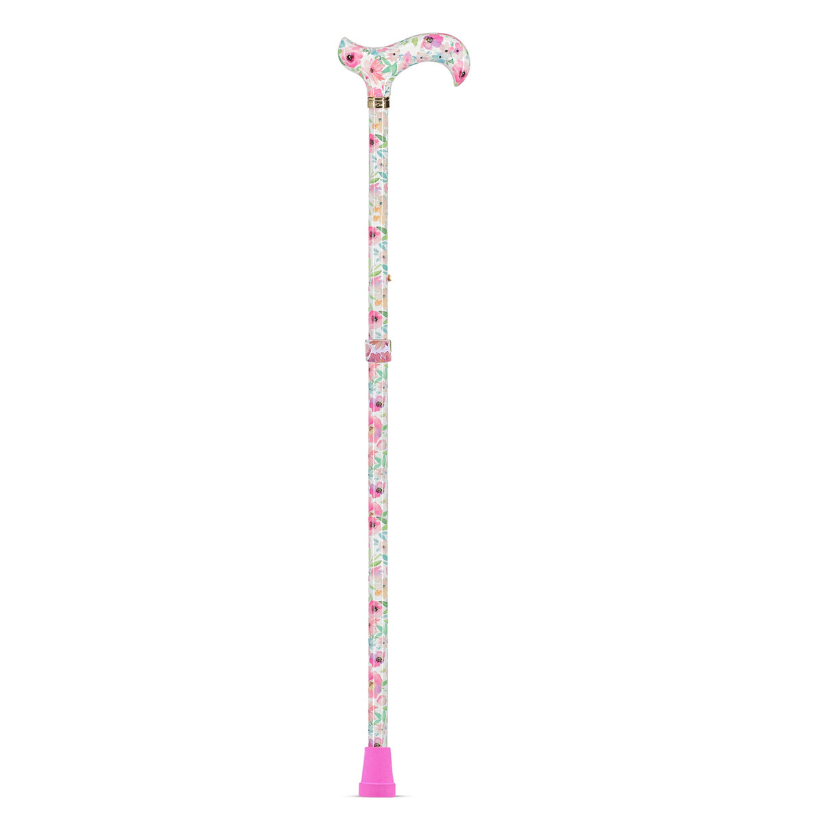 Watercolor Flowers: Designer Adjustable Cane w/ Patterned Handle Adjustable Walking Canes - Tophatter Daily Deals
