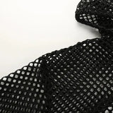 HEYounGIRL Summer Mesh Sexy T Shirt Women Hollow Out Smocked Crop Tops Long Sleeve Hoodies Tees Shirt Fishnet T-shirt Ladies - Tophatter Daily Deals