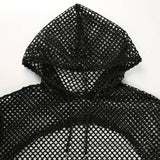 HEYounGIRL Summer Mesh Sexy T Shirt Women Hollow Out Smocked Crop Tops Long Sleeve Hoodies Tees Shirt Fishnet T-shirt Ladies - Tophatter Daily Deals
