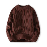 Warm Men’s Sweater - Cable Knit, Chunky, For Winter Brown - Tophatter Daily Deals