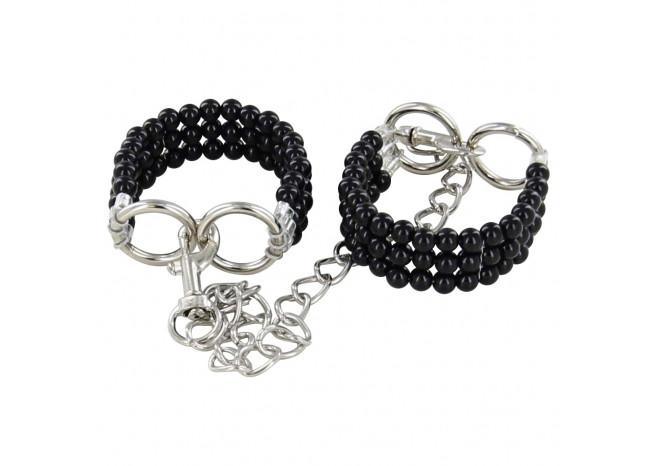 Deep Black Beaded Wrist Restraints novelty items - Tophatter Daily Deals