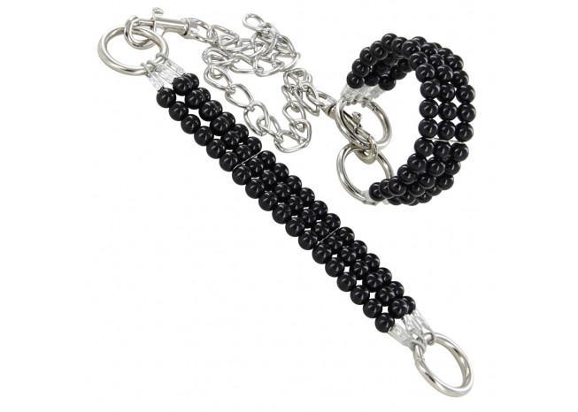 Deep Black Beaded Wrist Restraints novelty items - Tophatter Daily Deals