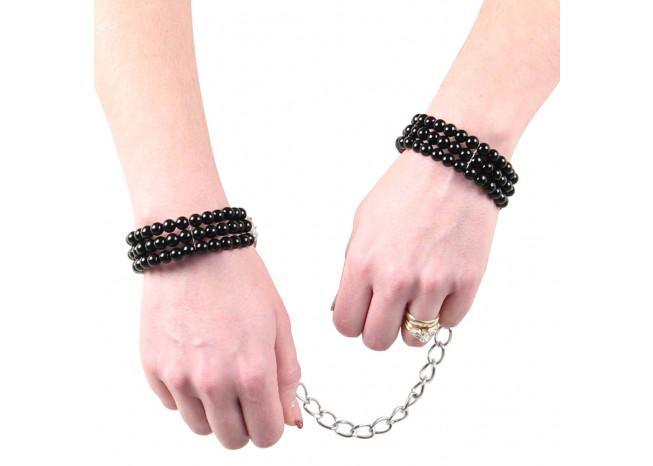 Deep Black Beaded Wrist Restraints novelty items - Tophatter Daily Deals