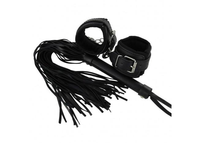 Deep Black Wrist Cuff and Whip Set - TOPHATTER'S ARMORY DEALS Collectible Weapons - Tophatter Daily Deals
