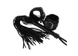 Deep Black Wrist Cuff and Whip Set novelty items - Tophatter Daily Deals