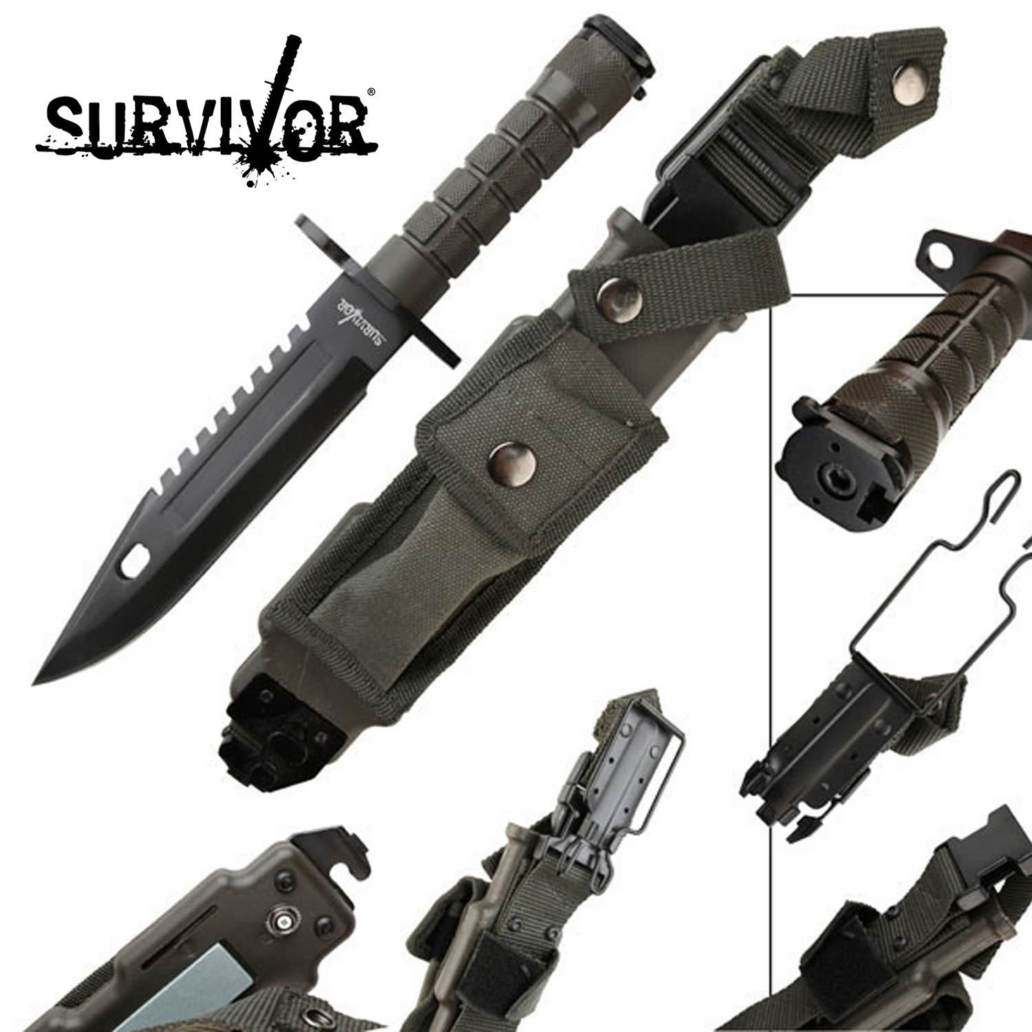 M9 Bayonet Handle Military Commander Survival Knife W/ Hard Sheath - Tophatter's Guns'N'Weapons Store Collectible Weapons - Tophatter Daily Deals