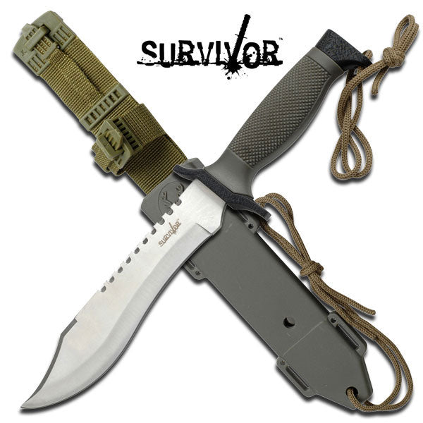 SURVIVOR SURVIVAL KNIFE 12" OVERALL - Tophatter Daily Deals