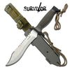 Survivor Brown Straight Fixed Blade Survival Hunting Knife With Sheath - TOPHATTER'S ARMORY DEALS Collectible Weapons - Tophatter Daily Deals