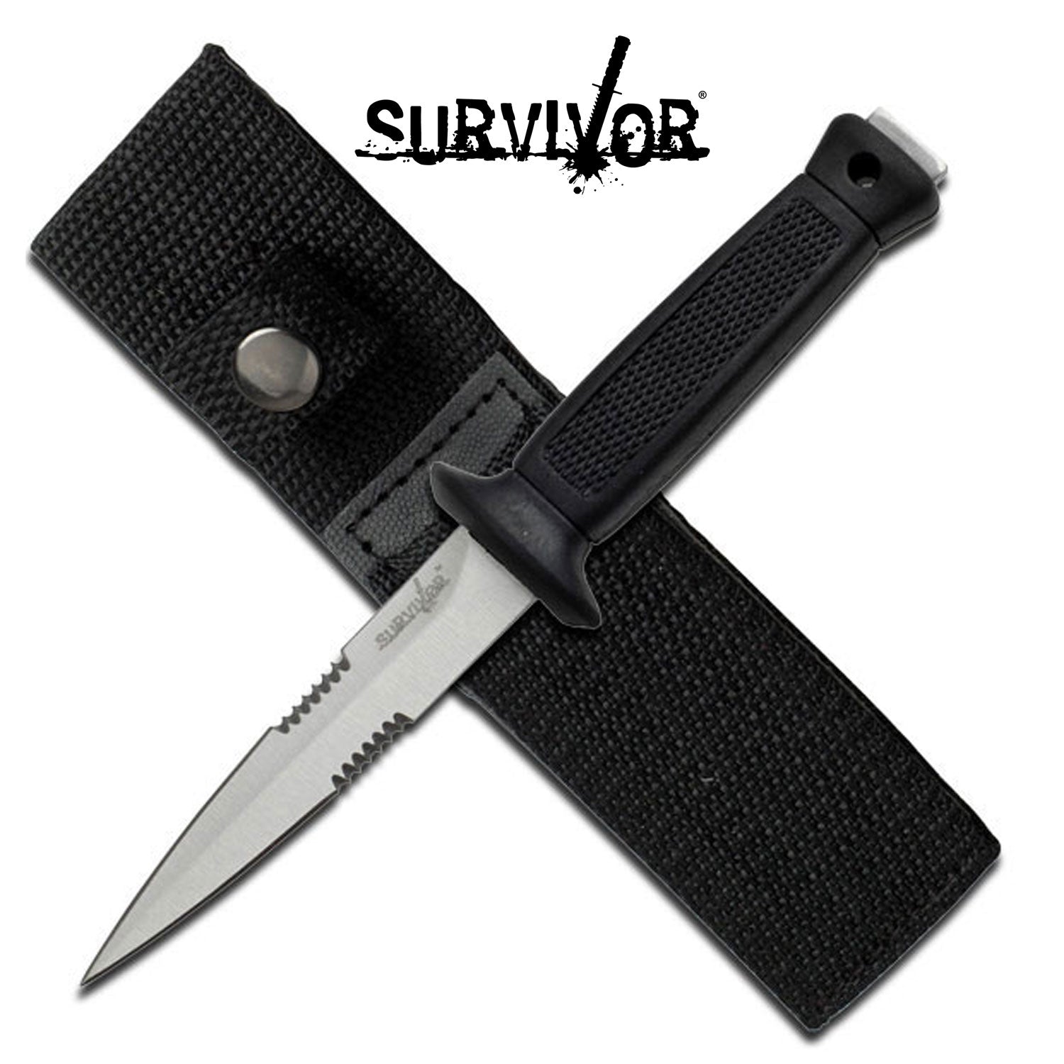 6.5" Double Edge Military Tactical Fixed Blade Boot Knife - Tophatter's Guns'N'Weapons Store Collectible Weapons - Tophatter Daily Deals