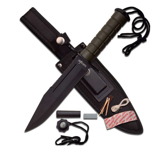 SURVIVOR SURVIVAL KNIFE 12" OVERALL - Tophatter Daily Deals