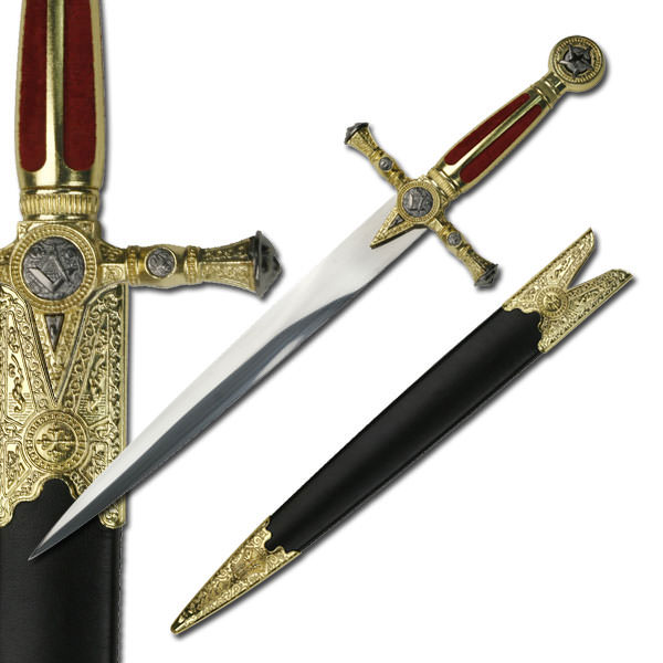 Red Masonic Short Sword Dagger - Tophatter's Inc. Weapons Store Online Collectible Weapons - Tophatter Daily Deals