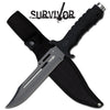 10 1/2 Inch Overall Black Rubber Grip Combat Knife With Sheath Collectible Weapons - Tophatter Daily Deals
