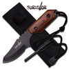 7" Hunting Survival KNIFE with Fire Starter & Sheath - Pakka Wood Handle - TOPHATTER'S ARMORY DEALS Collectible Weapons - Tophatter Daily Deals