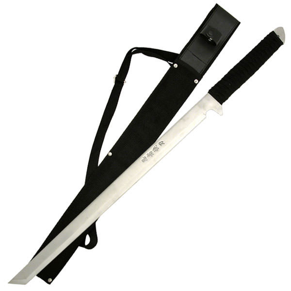 27.5" Overall Silver Shinobi Ninja Tanto Battle Sword with Black Sheath - Tophatter's Inc. Weapons Store Online Collectible Weapons - Tophatter Daily Deals