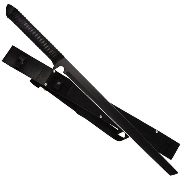 27.5" Overall Black Shinobi Ninja Tanto Battle Sword with Black Sheath - TOPHATTER'S ARMORY DEALS Collectible Weapons - Tophatter Daily Deals