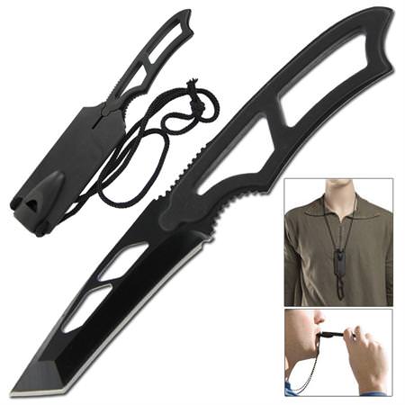 Tactical Warrior Tanto Full Tang Emergency Neck Knife Collectible Weapons - Tophatter Daily Deals