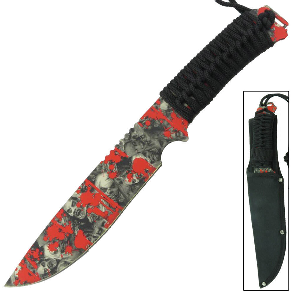 Cursed Souls Full Tang Zombie Hunting Fixed Blade Wilderness Survival Knife - TOPHATTER'S ARMORY DEALS Collectible Weapons - Tophatter Daily Deals