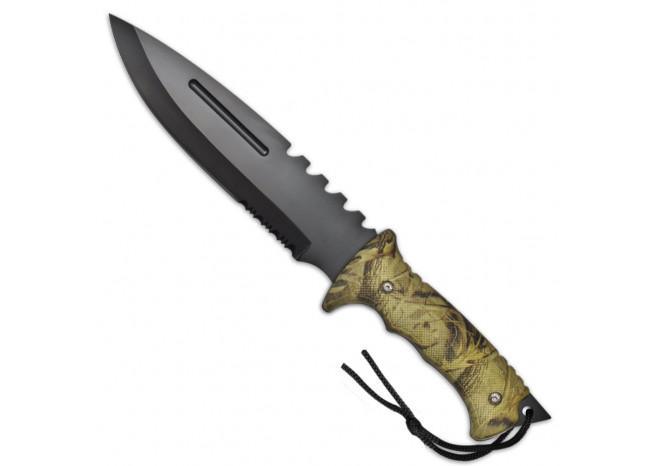 Foot Hills Woodland Camo Outdoor Knife knives - Tophatter Daily Deals
