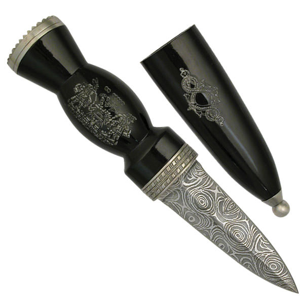 8.25 inch Overall Scottish Dirk with Damascened Finish - TOPHATTER'S ARMORY DEALS Collectible Weapons - Tophatter Daily Deals