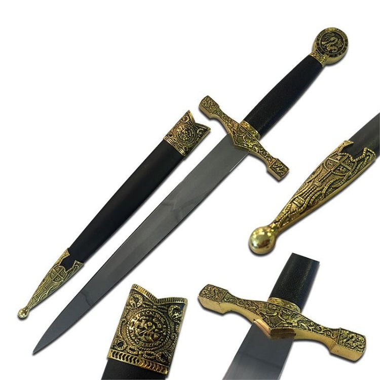 King Arthur Gold Excalibur Short Sword Dagger - Tophatter's Guns'N'Weapons Store Collectible Weapons - Tophatter Daily Deals