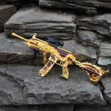 Golden Five Claw Dragon HK416 Miniature Metal Gun 20CM/7.9" - Tophatter Daily Deals