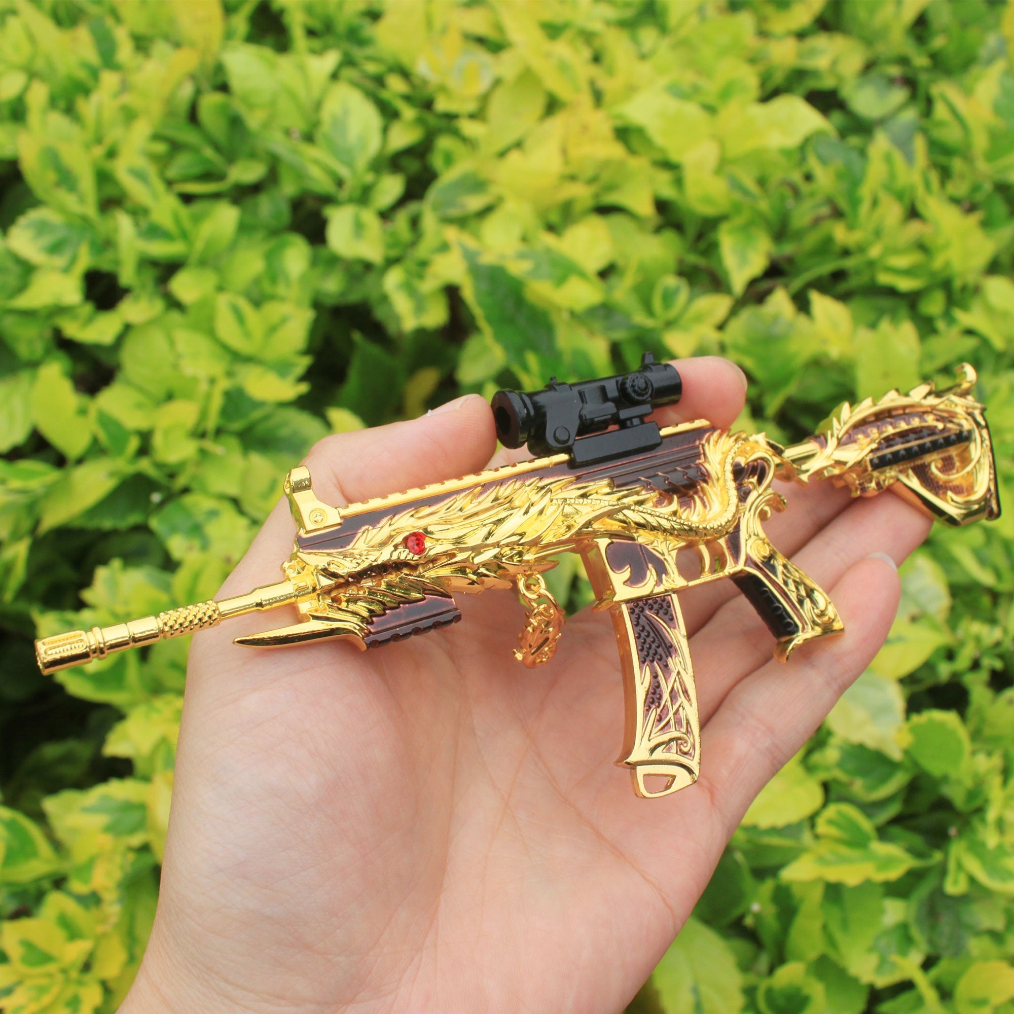Golden Five Claw Dragon HK416 Miniature Metal Gun 20CM/7.9