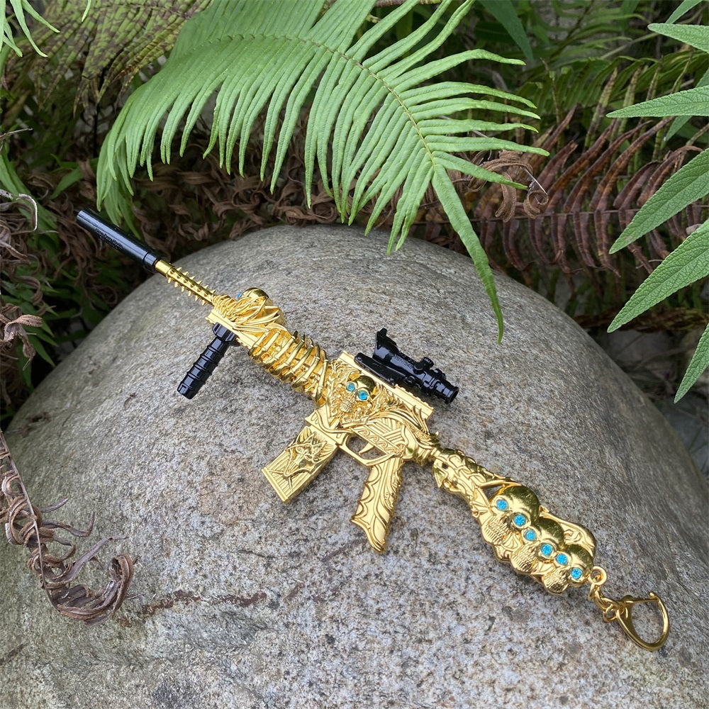 HK416 Golden Skull Miniature Metal Gun 20CM/7.9