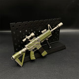 Miniature Metal HK416 Thermal Scoped Assault Rifle Jungle Skin 16.5CM/6.4" Wih Plastic Stand - Tophatter Daily Deals