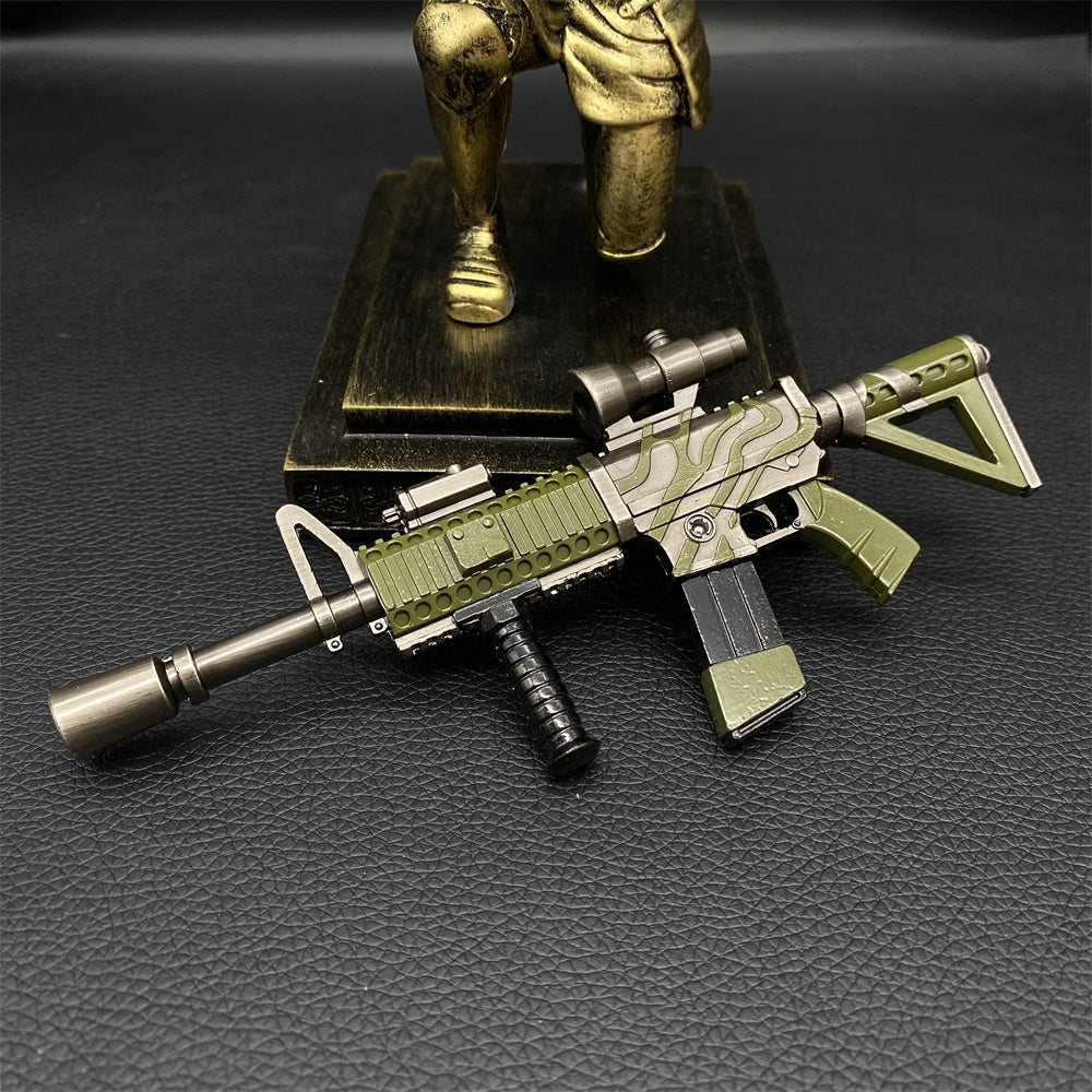 Miniature Metal HK416 Thermal Scoped Assault Rifle Jungle Skin 16.5CM/6.4" - Tophatter Daily Deals
