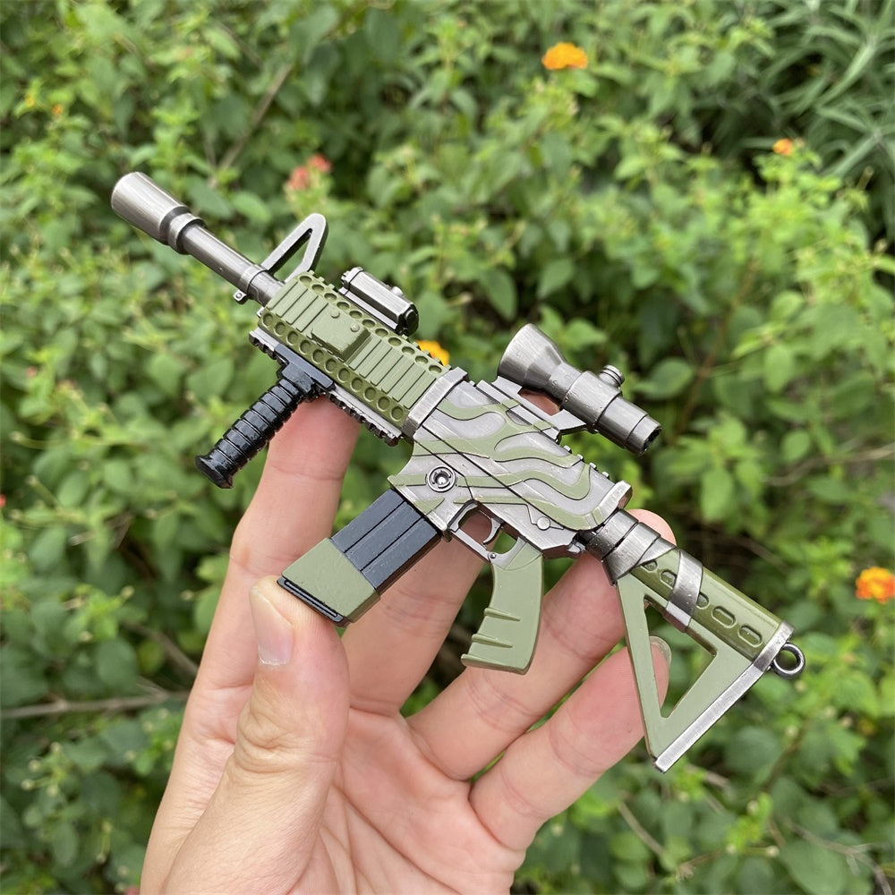 Miniature Metal HK416 Thermal Scoped Assault Rifle Jungle Skin 16.5CM/6.4" - Tophatter Daily Deals