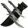 6.25" and 4.25" Mini Piercing Eagle 2 Pc. Knife Set With Black Leather Sheath Collectible Weapons - Tophatter Daily Deals