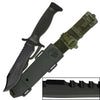 12" Black Survival Bowie Knife With ABS Sheath | Reverse Double Serration - Tophatter's Army Products & Self Defense Collectible Weapons - Tophatter Daily Deals
