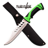 Tactical Green Black Zombie Blade Rubber Handle Fixed Blade Knife Collectible Weapons - Tophatter Daily Deals