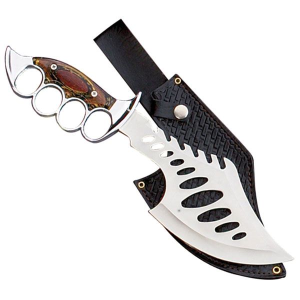 Big Blade Bowie Knuckle Handle Knife Collectible Weapons - Tophatter Daily Deals