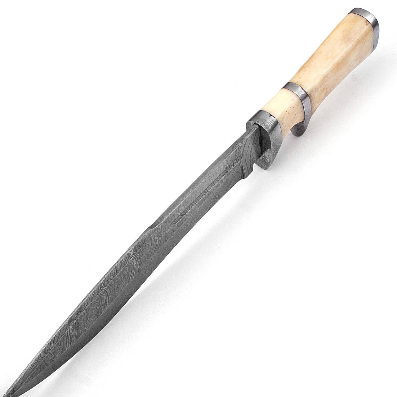 Total Eclipse Damascus Steel Bowie Hunting Knife Sheath Included knives - Tophatter Daily Deals