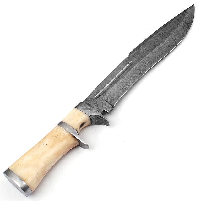 Total Eclipse Damascus Steel Bowie Hunting Knife Sheath Included knives - Tophatter Daily Deals